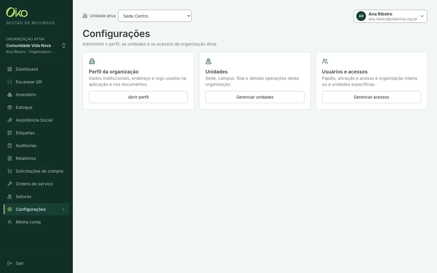 Configurações
